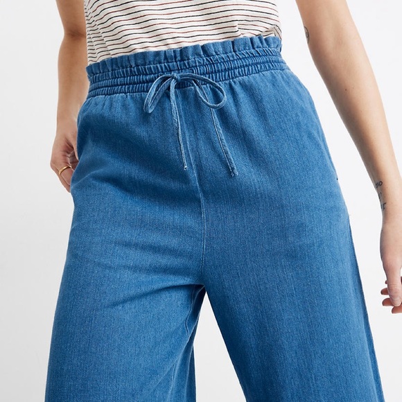 Madewell Indigo Smocked Huston Pull-On Crop Pants - Picture 14 of 16